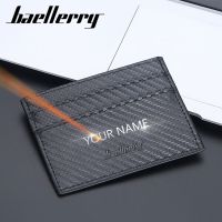 【CC】 Baellerry Card Wallets Short Men Holder Name Engraved Male Purse Luxury Carbon Mens Wallet