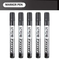 10PCS Black Markers Pen Oil Ink Smooth Writing For School Students Office Warehouse Use Mark Big Head Writter Gift Stationery W