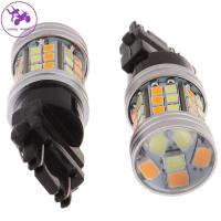 SADSAF สากลสากลสากล 12V DC 5W ค่ะ รถ DRL ไฟสองสี หลอดไฟแอลอีดี สีขาวสีเหลือง โคมไฟ LED อัตโนมัติ ไฟสัญญาณเลี้ยว ไฟสัญญาณเลี้ยว หลอดไฟเบรคไฟ ไฟเลี้ยวขณะขับขี่