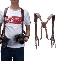 ◕ Camera Strap Leather Double Shoulder Harness Cotton Leather Camera Shoulder Strap - Camera Strap - Aliexpress