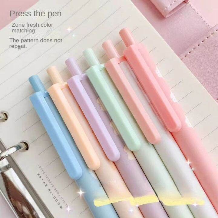 free-shipping-5pcs-ปากกาเจลแบบกดนักเรียน0-5มม-สีดำปากกาหัวแร้งน่ารักการ์ตูนเครื่องเขียนสำนักงานโรงเรียน