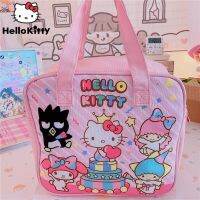 HOT★Hello Kitty Handbags Waterproof Lunch Bag Women Thermal Lunch Bags Zipper Oxford Lunch Bags For Kids Food Bags For Work Y2k Girl