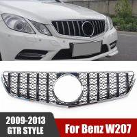 สำหรับ Benz E Class W207รถด้านหน้าย่าง2009-2013เงินสีดำ GTR สไตล์กันชนด้านบน Hood ตาข่าย Grille