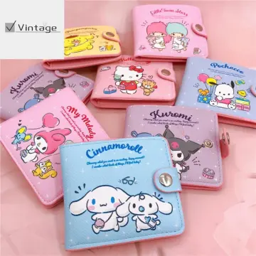 Kawaii Cartoon Anime Cinnamoroll Kuromi My Melody PU Bag Toy Cute Small  Wallet Mini Hasp Ladies Coin Purse Kids Pouch Toy Gift