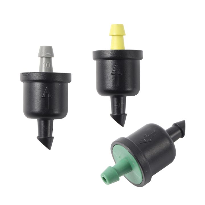 pressure-compensating-dripper-20-30-40l-4-7mm-hose-barb-thread-connection-automatic-pressure-compensation-regulator-20-pcs