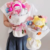 Hello Kitty My Melody Kuromi Cinnamoroll Plush Doll Flower Toy Sanrio Bouquet Gift Box Valentines Day Christmas Gift