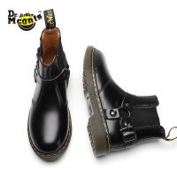 DR.MARTENS ดร. รองเท้าบูทมาร์ติน หนังวัวแท้ ข้อสูง แต่งหัวเข็มขัด สไตล์คลาสสิก เหมาะกับใส่กลางแจ้ง แฟชั่นคู่รัก สําหรับผู้หญิง