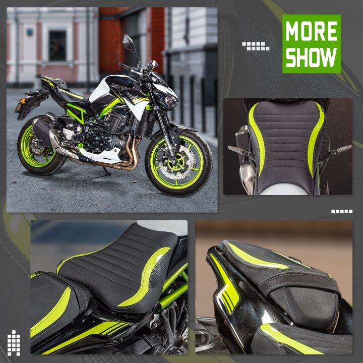 bantal-kursi-คนขับมอเตอร์ไซค์สำหรับ-kawasaki-z900-2017-2023ผู้ขับขี่ด้านหน้าฝาครอบที่นั่งด้านหลัง900-2022-2021อุปกรณ์เสริม