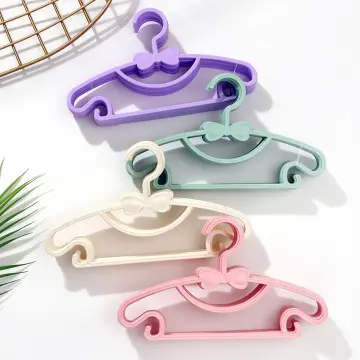 10Pcs/Set Portable Children Clothes Hanger Toddler Baby Coat Plastic Hangers  Hook Household for Kids Clothing Organizer 27x14cm