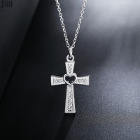 Promotions 925 sterling silver Beautiful fashion Elegant charm Crystal cross pendant CZ Zircon pretty Necklace jewelry