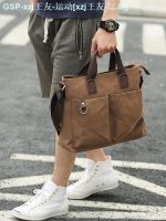 MUJI MUJI MUJI Men Business Canvas Laptop Leisure Shoulder Inclined Bag Computer Bag Multi-Function Document