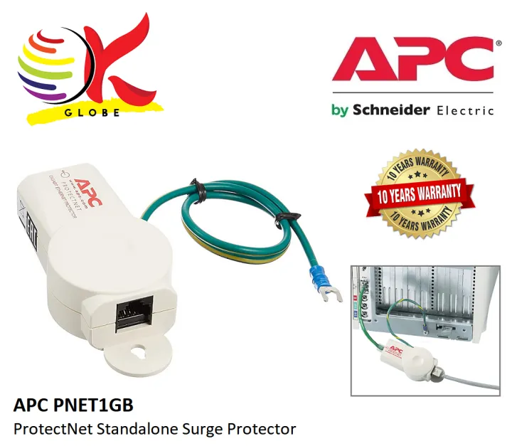 APC PNET1GB PROTECTNET STANDALONE SURGE PROTECTOR FOR 10/100/1000 BASE ...
