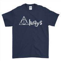 {พร้อมสต็อก XS-6XL} เสมอ Hogwarts Deathly Hallows แฮร์รี่พอตเตอร์น่ารักแขนลำลองขาสั้นพิมพ์ลายเสื้อยืดผู้ชายผ้าฝ้าย100% ของขวัญวันเกิดขนาดพิเศษ