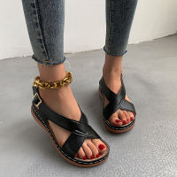 Large Size Wedges Sandals Women European And American Casual Womens Shoes Solid Color Hollow Vintage Women Sandals