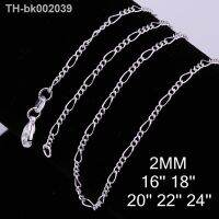 ✣ 35-70cm Slim 925 Sterling Silver Figaro Chain Necklace Women Girl Children Boy Kids Italy Jewelry kolye collares sieraden Colier