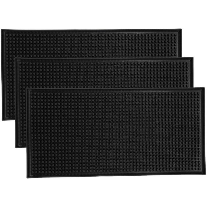 3 Pack Black Bar Mat Spill Mat Glass Drying Mat Cocktail Mixing Service