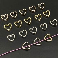 20pcs/lot Love Heart Hollow Gold Color Silver Color CCB Loose Spacer Beads For Jewelry Making DIY Necklace Bracelet Beads