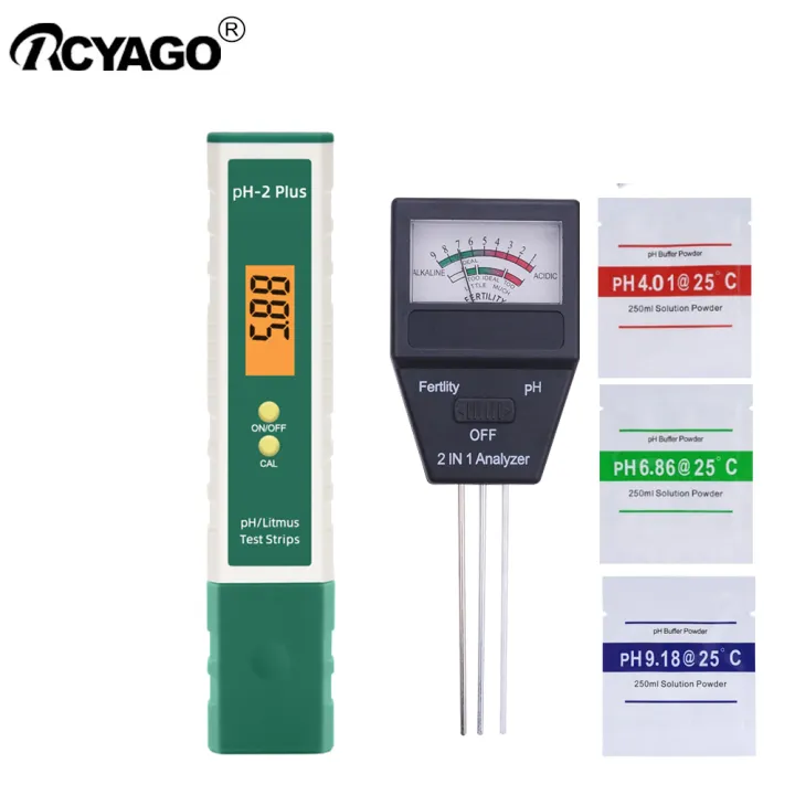 RCYAGO 2pcs Water Litmus PH Meter Soil Meter Fertilizer Meter Soil PH ...