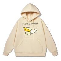 Dolce &amp; Banana Printing Hoodie Men Cotton Thicken Hoodies Personality Casual Clothing Fresh Fruit Sweatshirt Warm Hoody Size XS-4XL