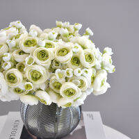 【Cw】6pcsBouquet Artificial Flower Silwer Tea Rose Lotus 26Cm Fake Plant Home Garden Christmas Party Decoral Configuration Accessories