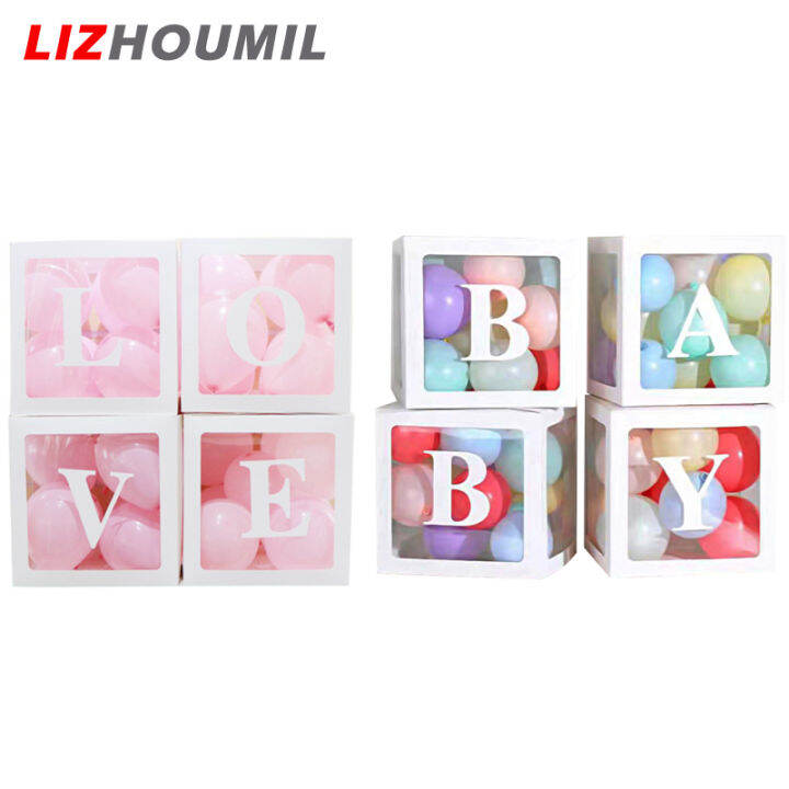 lizhoumil-กล่องลูกโป่งใสลาย-love-4ชิ้น-น้ำหนักเบาใช้ซ้ำได้ใช้สำหรับอาบน้ำทารกปาร์ตี้วันเกิดตกแต่งวันวาเลนไทน์