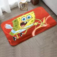 【Household groceries】 SpongeBobs พรมทางเข้าในพรมเช็ดเท้าเสื่อปูครัวพรมห้องน้ำพรมเท้าอาบน้ำในห้องน้ำโถงทางเดินพื้นบ้านสวดมนต์ห้องเด็ก