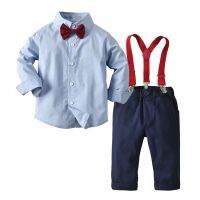 [COD] cross-border spring all-match and medium-sized childrens shirts European solid long-sleeved lapel suits