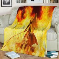 (Multi size available in stock)  FFVII SEPHIROTH PROMO ART Blanket Flannel Throw Blanket Personalized Photo Fleece Blankets for Sofa Gift DIY Home Decor  (Free personalized design available)