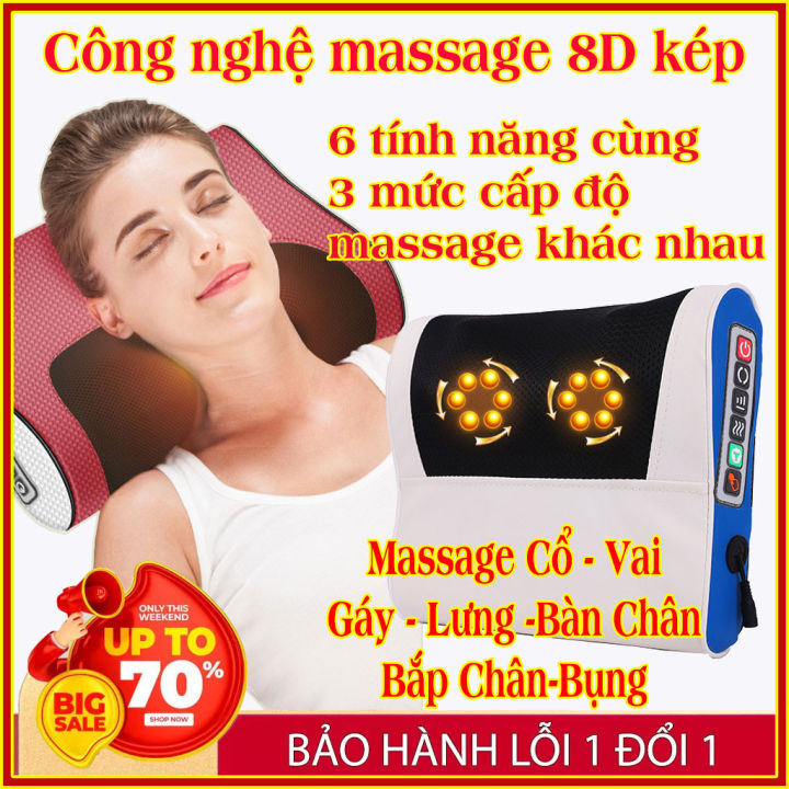 Gối Massage Cổ Osaka Nhật Bản - Gối Mát Xa Cổ Vai Gáy Tại Nhà Gối mát ...