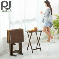 โต๊ะพับไม้ แพ็ค 4 โต๊ะสไตล์มินิมอล Folding Table Set 4 Minimal Style.