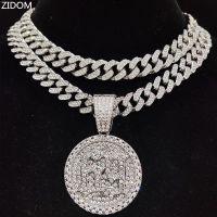 Men Women Hip Hop Number 69 Pendant Necklace with 13mm Crystal Cuban Chain Iced Out Bling HipHop Necklaces Fashion Charm Jewelry