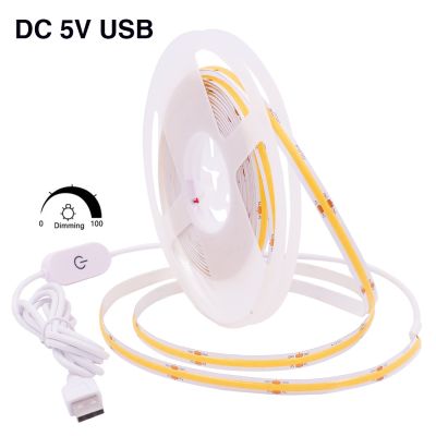 【LZ】 Dimmerable COB Strip DC 5V USB 320 LEDs/m White/Warm White/Red/Blue/Green High Density Flexible LED Tape RA90 FOB LED Light