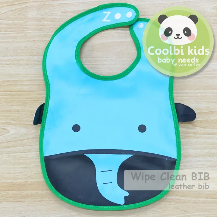 Coolbi Kids Leather Bib baby bib Fun Zoo Button Lock Bib waterproof bib