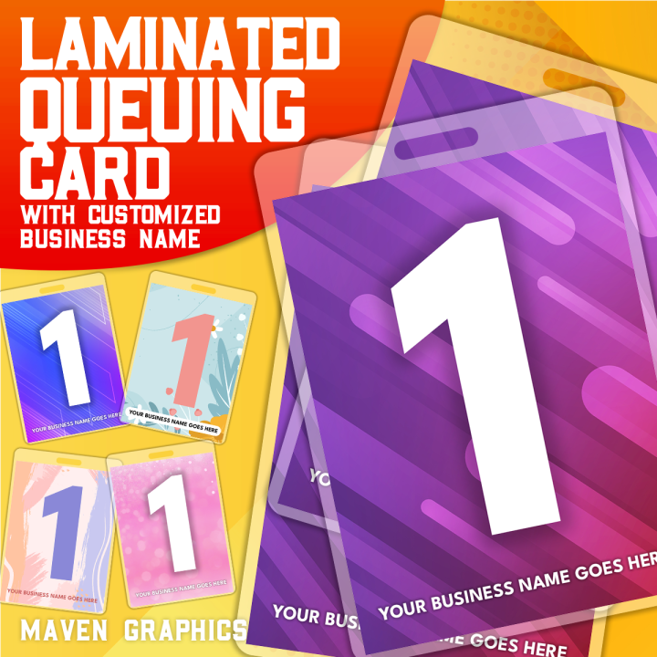 Customized Manual Queuing Card Numbering System Laminated number for