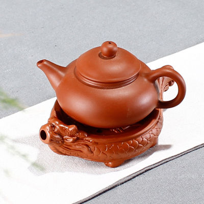 ที่สวยหรูกาน้ำชาดินเหนียวสีม่วงฐานหม้อสำหรับกังฟูชุดน้ำชาอุปกรณ์พิธีชงชากาน้ำชา Trivets ครัวเรือนชุดน้ำชา Stitholder