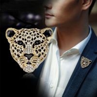 Rhinestone Leopard Brooch Pin