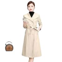 [COD] Top Compound lambskin leather jacket lady wash women trench faux coat streetwear casaca para mujer