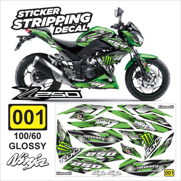 Sticker/stiker Decal striping kawasaki ninja Z250 SEMUA READY PACKING