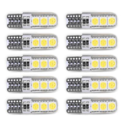 ชุด10x Canbus T10 194 W5W 5050 6SMD หลอดไฟ LED สีขาวหลอดไฟข้างรถไฟสะท้อนแสงติดล้อจักรยาน