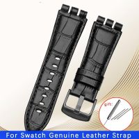 23MM Genuine Calf Leather Watchband Steel Clasp For Swatch IRONY YOS440 449 448 401G Watch Strap Watchband Bracelet Wrist Man