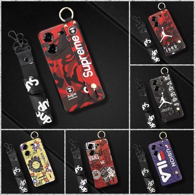 Silicone Cool Phone Case For Tecno Pova5 4G Back Cover Phone Holder trendy Anti-dust Fashion Design Lanyard Durable