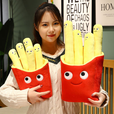 การ์ตูน A กระเป๋า French Fries ตลกตุ๊กตา Plush Chips อาหารน่ารัก Hug หมอนเด็ก Interactive ของเล่นเพื่อการศึกษา Kawaii Plush