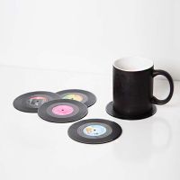 【CW】 2/4pcs Vinyl Cup Coaster Anti-slip Coasters Resistant Music Drink Mug Table Placemat