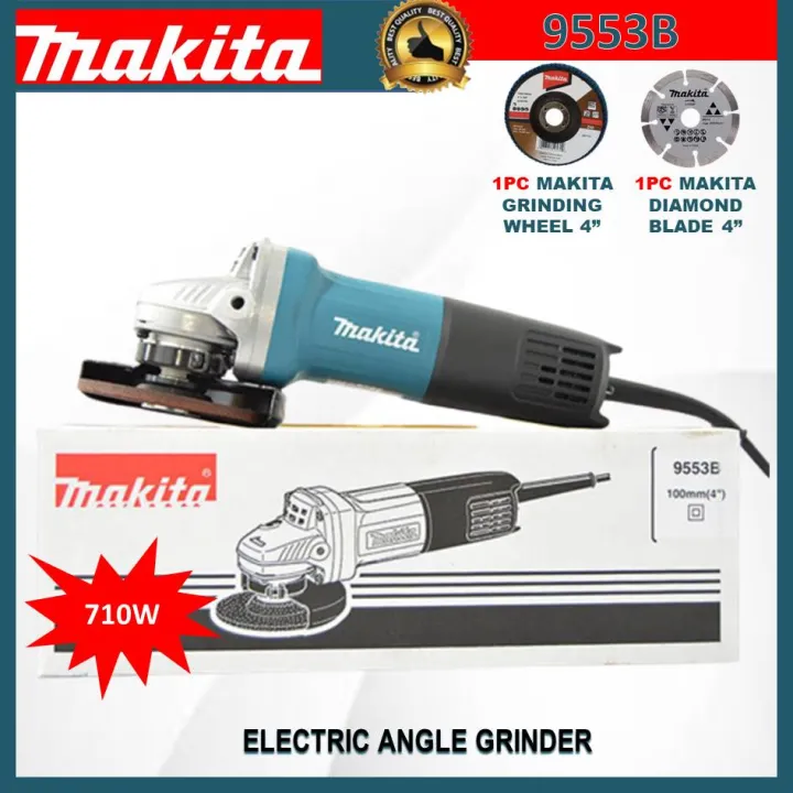MAKITA Electric Angle Grinder 4" 9553B with FREE MAKITA Diamond Blade 4