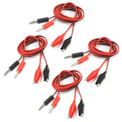 8 Pcs Alligator Clip to Banana Plug Multimeter Test Lead Black Red 1M