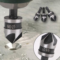 XPE 3Pcs 90องศาเหล็กคาร์บอน1/4 Hexagonal Shank Chamferไม้ทำงานดอกสว่านเจาะรู