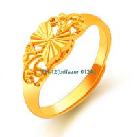 bdfszer 012A Fashion ring womens flower love ring temperament gold-plated opening mens glossy couple ring long-lasting fading