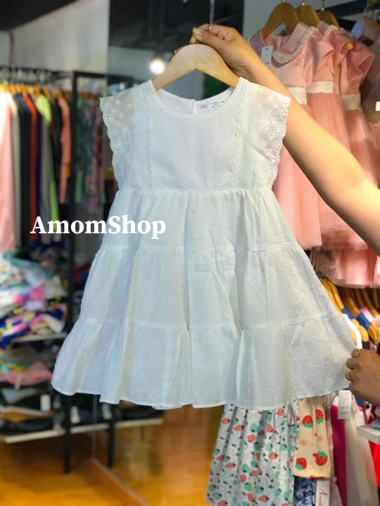 AmomShop - Đầm Voan Ren Trắng Z.A.R.A Bé Gái 2021 - Hàng Hiệu Xuất ...