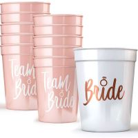1Set Bachelorette Party Team Bride Plastic Driing Cups Bridal Shower Gift Bride to be Hen Party Supplies Wedding Decorations