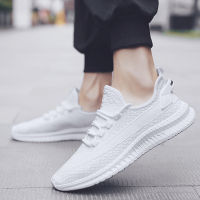Summer Mens Sneakers Breathable Running Shoes Lightweight Lace-up Casual Walking Sneakers Fashion White Men Sport Shoes 2021